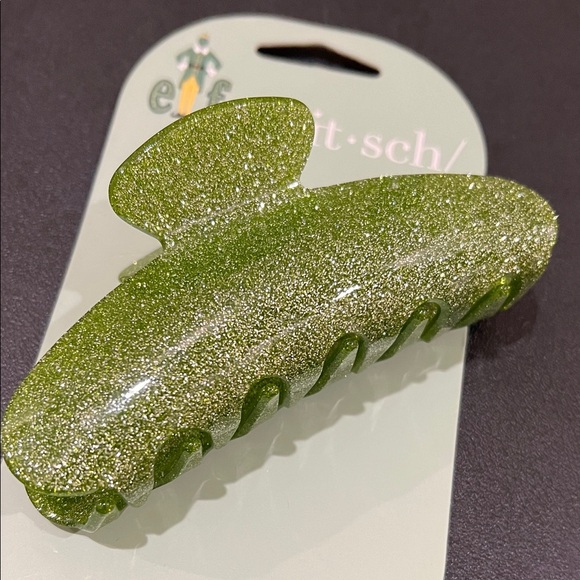 Kitsch | Elf Green Glitter Claw Clip - Picture 2 of 5